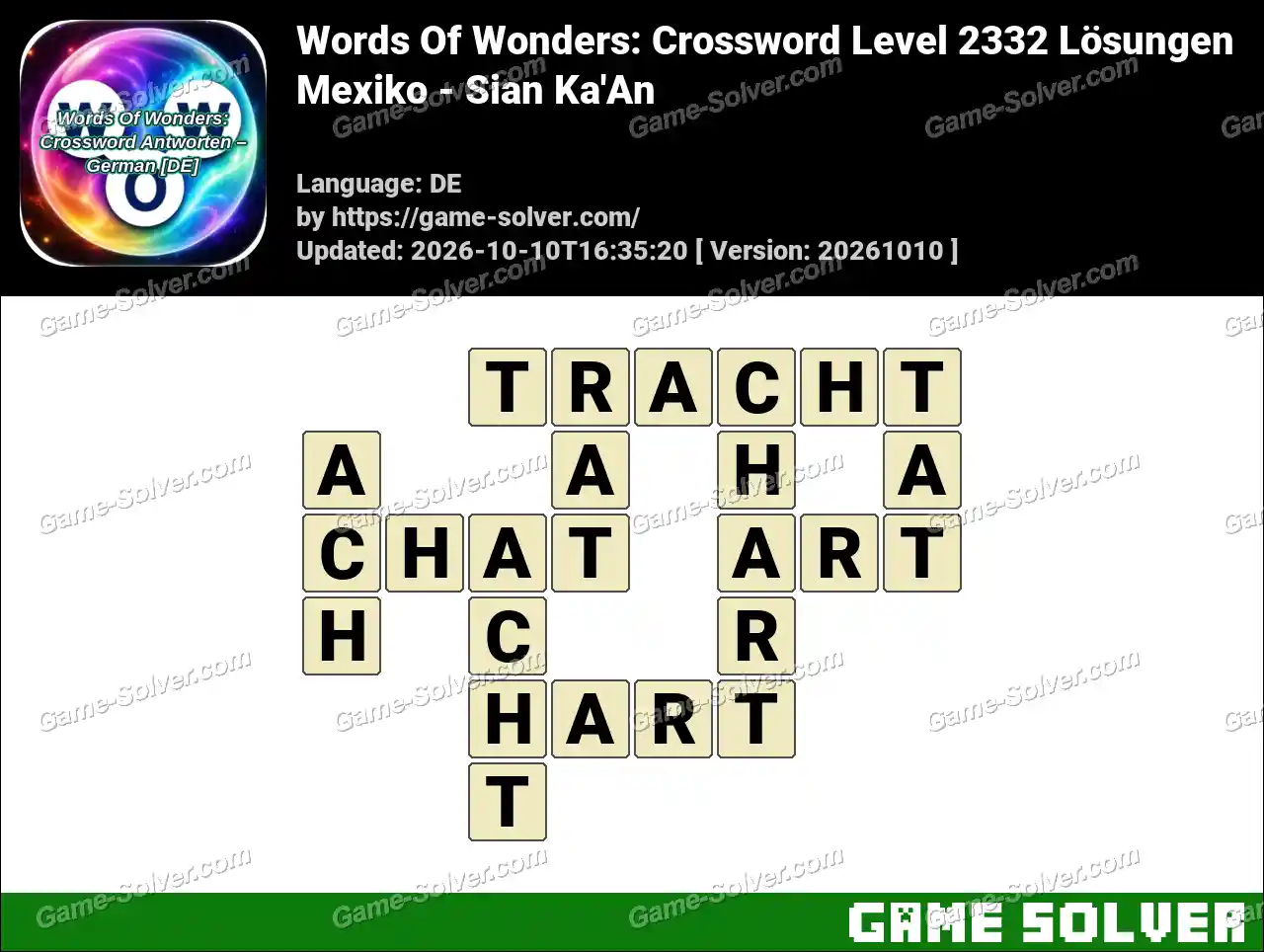 Words Of Wonders: Crossword Level 2332 Lösungen – Mexiko – Sian Ka’An